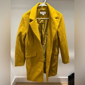 Laundry by Shelli Segal mustard yellow trench jacket sz Large